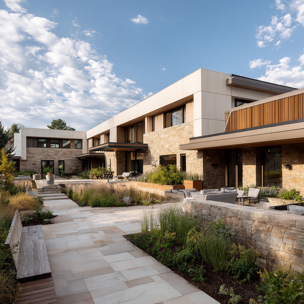 Outdoor wellness spaces at our treatment campus